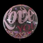 Balon Bubbles z nadrukiem LOVE YOU (18 cali)
