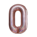 Balon Foliowy Cyferka "0" RoseGold Brokat (100cm.)