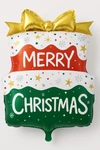 Balon foliowy „Merry Christmas” – prezent z kokardą 24-40Cali