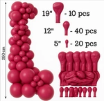 Zestaw Balonów Dekoracyjnych Kolor Viva Magenta 70 sztuk