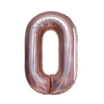 Balon Foliowy Cyferka "0" RoseGold Brokat (100cm.)