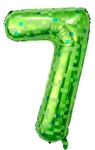 Balon foliowy cyfra 7 – Pikselowy zielony 100 cm