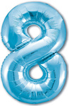 Balon Foliowy Cyferka "8" Błękitny (100cm.)