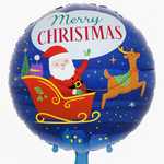 Balon foliowy "Merry Christmas" z Mikołajem i reniferem – 18 cali (45 cm)
