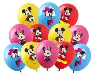 Balony gumowe z nadrukiem Mickey Minnie (12 szt.)