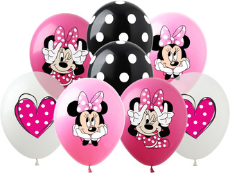 Balony gumowe z nadrukiem Minnie (8 szt.)