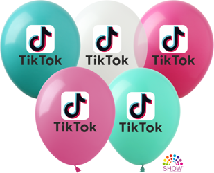 Balony gumowe z nadrukiem TIK TOK (10 szt.)