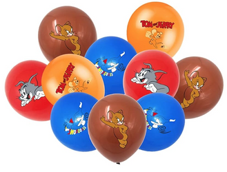 Balony gumowe z nadrukiem Tom & Jerry (12 szt.)