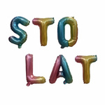 Райдужні повітряні кульки з фольги "З Днем народження" (40 см).)