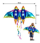 Дитяча фольгована повітряна куля-ракета - барвиста та весела (85x50см)