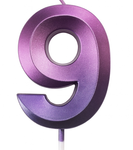 Фіолетово-рожева свічка цифра "9"