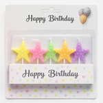 Зірки для іменинного торта - свічки "Happy Birthday".